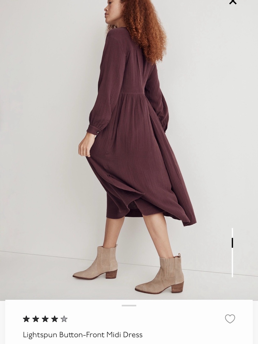 Madewell Lightspun Button Front Midi Dress - Picture 2 of 10